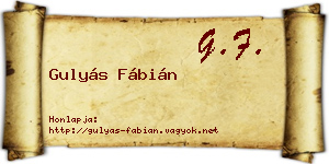 Gulyás Fábián névjegykártya